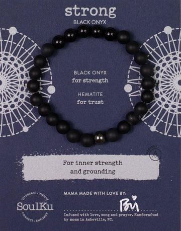 Black Onyx Men's Bracelet for Strong