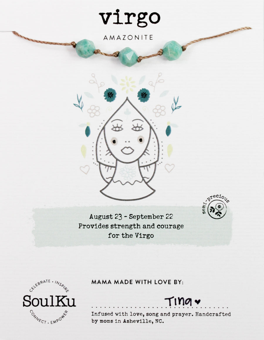 Amazonite Zodiac Necklace for Virgo | 8/23 - 9/22