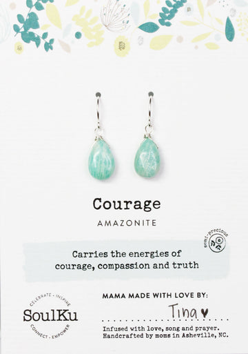 Amazonite Soul-Full of Light Earrings for Courage