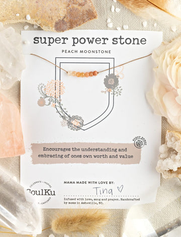 SoulKu - Ombré Peach Moonstone Super Power Stone Necklace