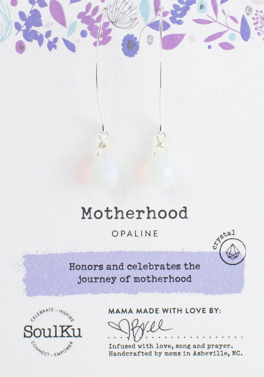 Opaline Crystal Soul-Full of Light Long Earrings for Motherhood
