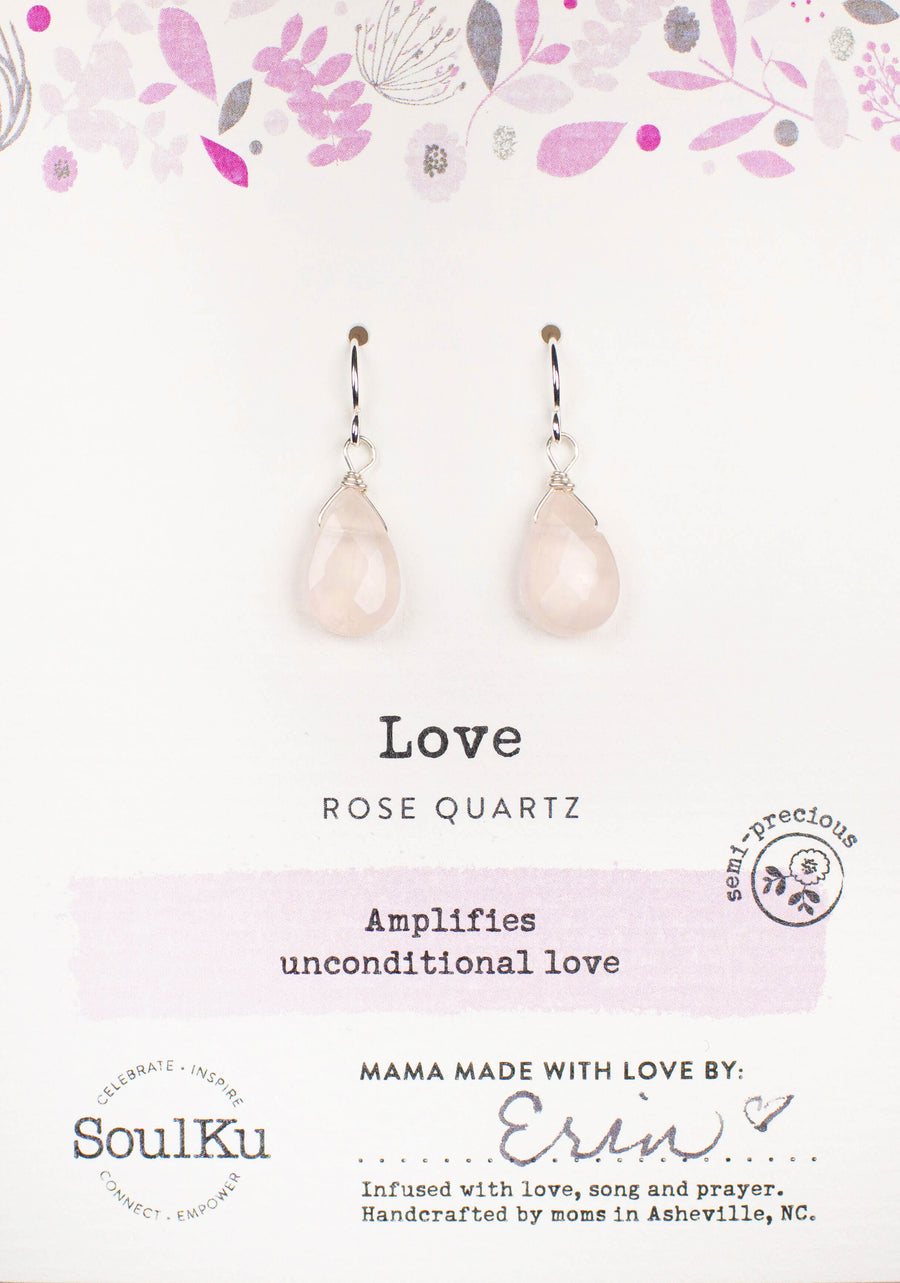 Rose Quartz Soul-Full of Light Earrings for Love