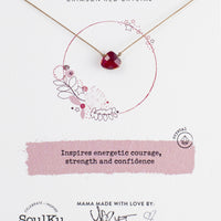 Crimson Red Crystal Soul Shine Necklace for Strength