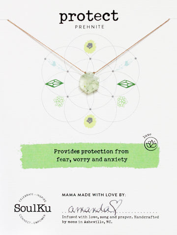 Prehnite Sacred Geometry Necklace to Protect