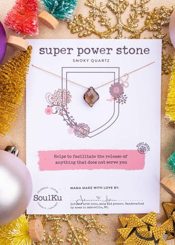 Smoky Quartz Arabesque Super Power Stone Necklace