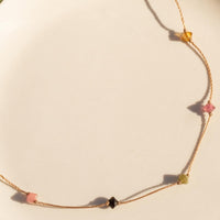 Rainbow Tourmaline Celestial Necklace for Happiness