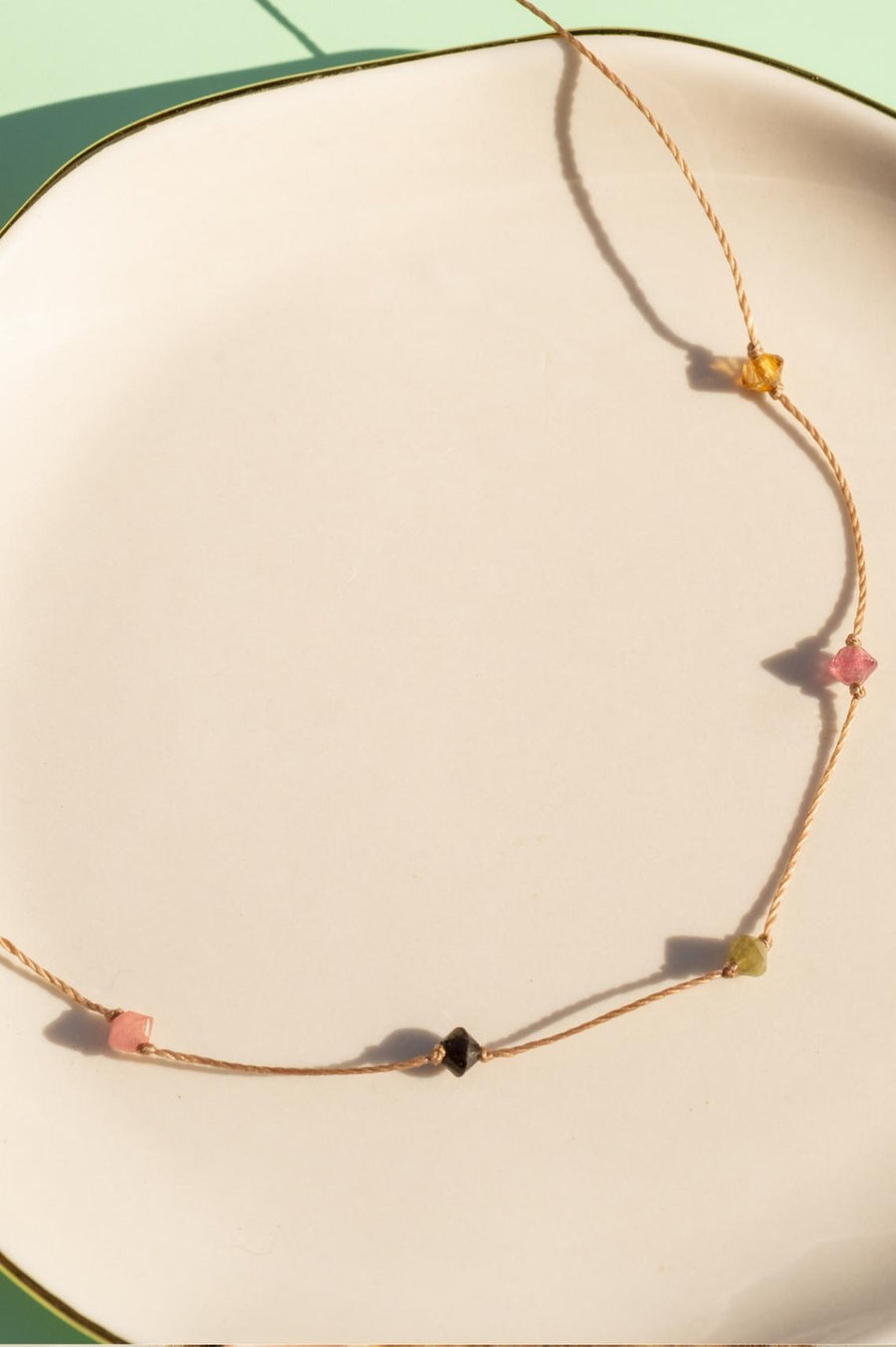 Rainbow Tourmaline Celestial Necklace for Happiness