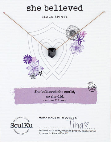 Black Spinel Empowering Necklace for She Believed
