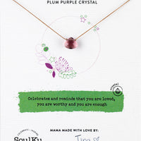 SoulKu - Plum Purple Crystal Soul Shine Necklace for You Are Loved