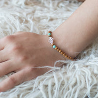 Amazonite Sandalwood Lotus Bracelet for Courage